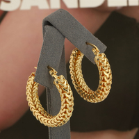 Anting Hoop Bulat Berkualitas Tinggi untuk Wanita dari NYH, Anting Huggie Emas Tembaga Hipoalergenik, Anting Statement