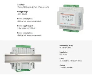 Acrel AMC16-DETT 6 * Canaux CC-Entrée 48V CC Dispositif de surveillance de l'énergie de la station de base 5G Compteur d'énergie CC multi-canaux intelligent