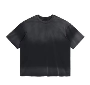 Superventas verano Stock Casual lavado Streetwear ácido lavado 100% algodón O cuello camiseta - Product Image 1