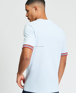 Nouveau style 2026 – T-shirt homme à col ras du cou en tissu tricoté respirant et doux, couleur unie, coupe ajustée avant, manches courtes, polyester/coton - Product Image 3