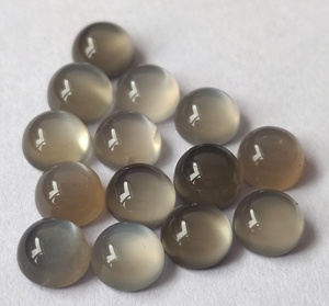 Pierre de lune grise naturelle ronde 10mm Cabochon dos plat-Cabochon de pierre de lune grise flashy de qualité supérieure - Product Image 6