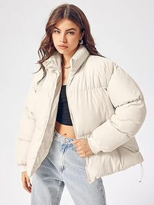 Jaket wanita, jaket wanita Puffer berlapis untuk musim dingin, lengan panjang potongan dengan kerah berdiri, mantel ukuran besar - Product Image 2