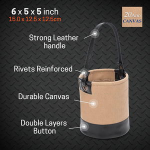 Cubo de Herramientas de Lona Impermeable de Alta Calidad de Fábrica OEM con Asa de Cuerda, Almacenamiento Duradero para Electricistas al Aire Libre, Garantía de 3 Años - Product Image 4