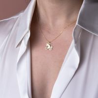 Collier Minimaliste Chrétien en Argent Sterling 925 Plaqué Or 18 carats et Rhodium, Pendentif Mignon Capricorne (Bouc) Délicat