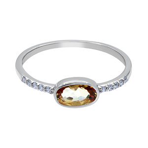 Anillo de estilo vintage Certificado de Plata de Ley 925 con diamantes reales Ajuste de bisel de piedras preciosas de zafiro ovalado para fiestas de bodas - Product Image 1