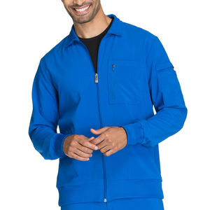 Chaqueta de uniforme de hospital suave para hombre con cremallera hecha de tejido elástico cómodo traje médico para médicos y enfermeras - Product Image 1