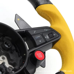 <span class=keywords><strong>Volant</strong></span> personnalisé en fibre de carbone avec boutons de démarrage R8 et palettes de changement de vitesse pour <span class=keywords><strong>Audi</strong></span> <span class=keywords><strong>A3</strong></span> A4 A5 A6 <span class=keywords><strong>S</strong></span>-<span class=keywords><strong>Line</strong></span> RS - Product Image 3