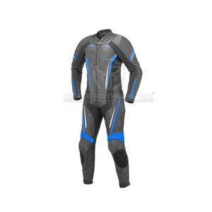 Combinaison en cuir de moto de style course avec coutures renforcées et panneaux ventilés Combinaison en cuir de moto - Product Image 6