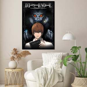Modern Style Death Note <b>Poster</b> 'From the Shadows' Canvas Material with Black Frame for Wall Decor - Product Image 1