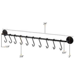 ชั้นวางหม้อเหล็กดีไซน์ทันสมัยสำหรับฝาหม้อและที่แขวนกระทะชั้นวางของในครัวแบบแขวนติดผนัง - Product Image 6