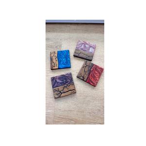 Juego de posavasos de resina y madera Restaurantes redondos Posavasos de agua de madera Posavasos de resina para beber para mesa - Product Image 6