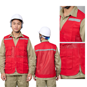 Gilet industriel en polyester réfléchissant haute visibilité 4 poches MenWorkwear SafetyUniform AbordablePrice FastShipping - Product Image 1