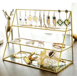 Bijoux dorés forgés à la main, support, boucles d'oreilles, présentoir, tour de bijoux de luxe, organisateur, présentoir de table, ensemble complet - Product Image 5