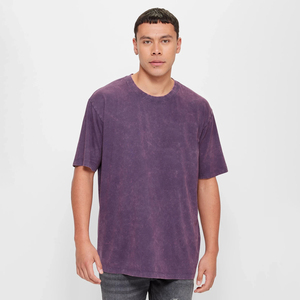 Camiseta ligera de secado rápido con cuello redondo de alta calidad para hombre, manga corta de punto de bambú 3D con hombros caídos, talla personalizada, sólida, de gran tamaño - Product Image 1