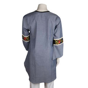 คุรตีปักลายสำหรับผู้หญิง - สีเทา - Product Image 3