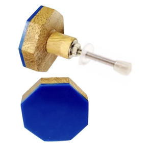 Moderne Bleu Royal Résine Bois Laiton Tiroir Porte Armoire Boutons Poignée pour Commode Salle De Bains Bureau À Domicile-Artisanat Antique - Product Image 2