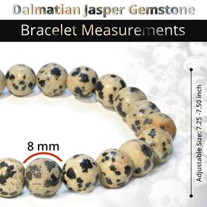 Shrekha Creations Bulk 8mm Natural Dalmatian Jasper Gemstone Genuine Semi-Precious <b>Healing</b> <b>Crystal</b> <b>Bracelets</b> Women Men Polished - Product Image 3