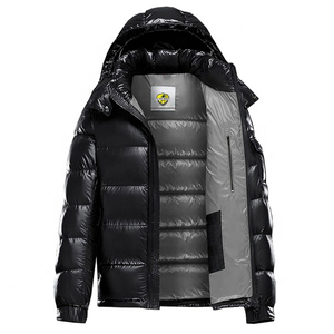 Chaquetas Acolchadas para Hombre de Invierno, Estilo Urbano, al por Mayor, con Capucha Desmontable, Cierre de Cremallera, Resistentes al Viento, Tela Brillante - Product Image 4