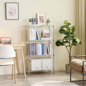 MZG Compact Size 1000 lbs 4 Tier <b>Shelf</b> Metal Storage <b>Shelves</b> Steel <b>Wire</b> Shelving Rack for Living Room - Product Image 5