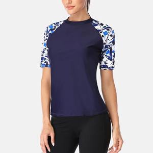 Maillot de bain unisexe à imprimé floral haut à manches courtes chemise Rashguard tissu sublimé pour le surf et la plongée - Product Image 5