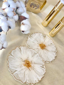 Juego de 2 Posavasos de Resina Epoxi de Calidad Especial con Diseño Moderno para Decoración de Mesa, para Uso en el Hogar y la Oficina, Color Naranja - Product Image 4