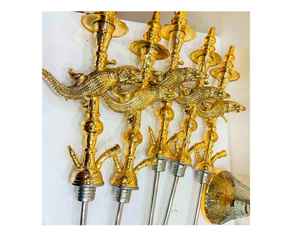 Cachimbas Farida de Lujo, Fabricadas en Egipto, Venta al por Mayor, Lacadas, de Latón Macizo, Diseño de Cocodrilo, Mini Cachimba de 55 cm, Tipo Recto, Única y Elegante - Product Image 3