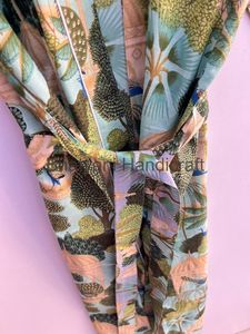 Kimono de algodón con estampado Floral para dama de honor, bata larga de baño de algodón suave, elegante, para playa, regalo - Product Image 4