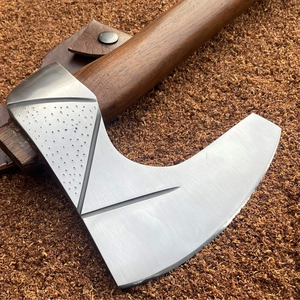 SCL personnalisé 1.5 KG forgé à la main Viking survie hache gaine en cuir de haute qualité avec manche en bois de frêne tête de hache en acier pour le Camping - Product Image 2
