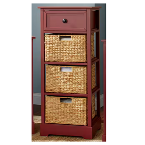 Wholesale High Quality Wood Cabinet With <b>Wicker</b> Water Hyacinth <b>Storage</b> <b>Baskets</b> 4 Drawers For Home Furniture And Decor By Vietnam - Product Image 2