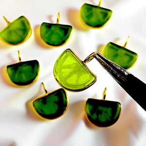 925 Silver Lemon Shape Gemstone Handmade Charm <b>Pendant</b> DIY Gold Plated Gemstone <b>Pendant</b> - Product Image 6