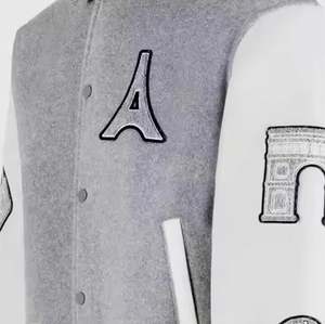 Qualité personnalisée 100% coton Logo personnalisé Veste décontractée surdimensionnée pour hommes Vestes d'université de baseball d'hiver - Product Image 2