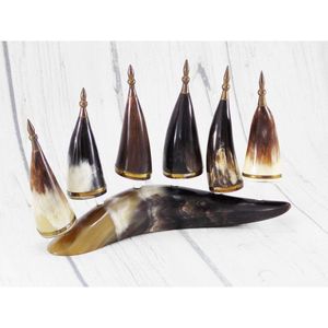 Corne à boire de Viking naturelle sculptée à la main décoration pour bière vin ou eau boeuf/Agate buffle corne polie - Product Image 2