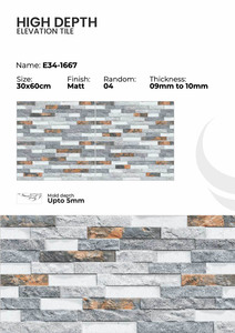 กระเบื้องพอร์ซเลนสำหรับผนังภายนอก ขนาด 300x600 มม. - Product Image 2