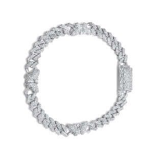 Trendy 925 Sterling Silver Moissanite Diamond silver \white Plated <b>Butterfly</b> Cuban Link <b>Bracelet</b> in Hip Hop Style - Product Image 1