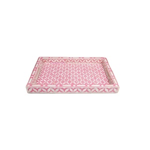 Bandeja con incrustaciones de hueso árabe Exquisitamente hecha a mano de madera para mesas de comedor elegantes, estilo interior de lujo y regalos especiales - Product Image 6