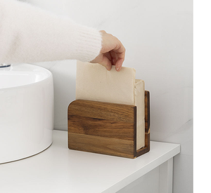 Nouveauté Distributeur de serviettes en bois d'acacia Table à manger de cuisine Boîtes à mouchoirs Porte-serviettes en bois - Product Image 4