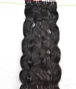 Extensions de cheveux humains 100% prix de gros, mèches ondulées, non traitées, Remy, style indien naturel, matière première vierge - Product Image 1