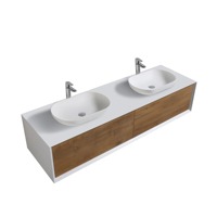 Ensemble de meubles de salle de bain double extra large de 72 pouces pour la rénovation de la salle de bain principale, échantillon commercial, approvisionnement américain avec lavabo sur pied