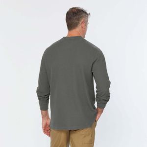 2025เสื้อยืดลำลองแขนยาวสำหรับผู้ชายทรงพอดีตัวคอกลมผ้าฝ้าย100% สีพื้นระบายอากาศได้ดีขนาดพิเศษ - Product Image 3