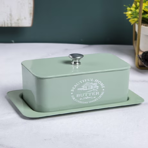 Mantequillera Rectangular Contemporánea Ecológica de Metal y Madera con Tapa, Cubiertos Plateados Hechos a Mano para Restaurante, Bodas y Eventos - Product Image 6