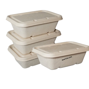 100% personnalisable jetable 500ml ovale compostable canne à sucre bagasse fibre saladier écologique couvercle Restaurant vaisselle - Product Image 6