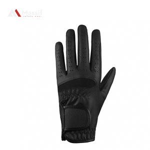 Guantes de equitación de cuatro vías con logotipo personalizado, Palma de cuero sintético portátil con impresión de silicona para jinetes propietarios de caballos - Product Image 5