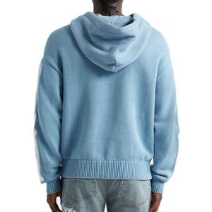 Sweat-shirts et pulls personnalisés pour hommes en coton lourd 100 %, brodés, style décontracté d'hiver, tricotés avec col à capuche - Product Image 2