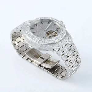 Reloj de Lujo con Incrustaciones de Diamantes Moissanite, Movimiento Mecánico de Lujo, Función de Fecha, Estilo Hip Hop para Hombre y Mujer. - Product Image 2