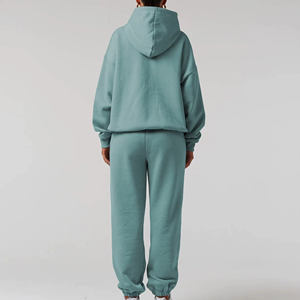 Ensemble de survêtement 2 pièces pour femme, style streetwear oversize, imprimé sérigraphié uni tie-dye, pour le jogging - Product Image 2