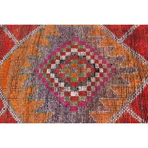 Tapis turc vintage 2,9x10,1 pi (88x308 cm), tapis en laine rouge Herki - Product Image 5