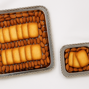 Ensemble de 2 assiettes carrées multifonctionnelles en métal torsadé en acier, finition argentée, pour table, fruits secs, collations - Product Image 4