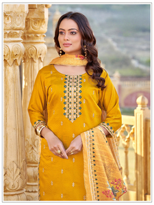 ชุดสلوار คามีซ ผ้าไหมกัตฮวาล สำหรับผู้หญิง แบบดั้งเดิม พร้อมงานปักและประดับเลื่อมอย่างสวยงาม เหมาะสำหรับทุกฤดูกาล - Product Image 5