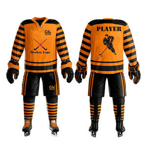 Prix d'usine sur mesure de qualité supérieure prix raisonnable uniforme de hockey sur glace 100% tissu polyester uniforme de hockey sur glace - Product Image 1