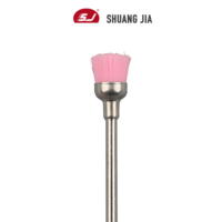 Brosse à ongles en nylon de nettoyage miniature de luxe SHUANGJIA, 6,6 mm, accessoires pour ongles, tige en acier inoxydable pour embouts de perceuse à ongles